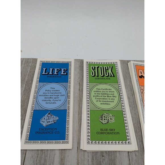 The Game of Life Replacement Parts 1979 Insurance Fire Auto Stock Promissory - Picture 6 of 7